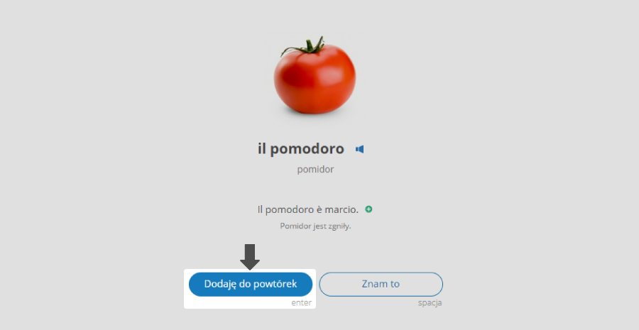 Dodawanie do elementu powtórek z poziomu lekcji